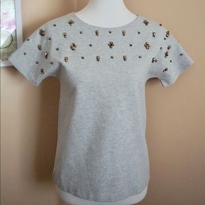 J. Crew Jeweled Dolman knit top